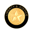 LIBERTY & JUSTICE BLACK/GOLD