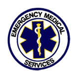 EMS/EMT CIRCLE BLACK/BLUE ON WHITE – EMS
