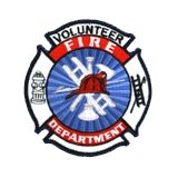 FIRE – SILVER/BLUE ON WHITE – VOLUNTEER FIRE DEPT