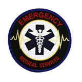 EMS/EMT -CIRCLE HEART BEAT – NAVY/RED ON WHITE – E…