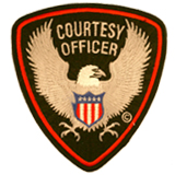 EAGLE W/ FLAG RED & BLACK TRIM SILVER ON BLACK