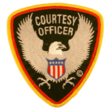 EAGLE W/ FLAG RED & YELLOW TRIM SILVER ON BLACK