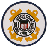 UNITED STATES COAST GUARD GOLD ON WHITE CIRCLE