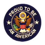 PROUD TO BE AN AMERICAN WHITE ON NAVY CIRCLE