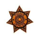 7 PT STAR W/ FILAGREE – GOLD/BLACK- POLICE OFFICER