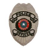 EAGLE SCROLL – BLACK ON SILVER – POLICE OFFICER