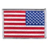 2X4 US FLAG MILITARY SILVER TRIM
