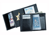 RECESSED BADGE WALLET W/CC SLOTS SINGLE ID WINDOW