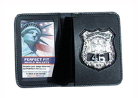 DUTY LEATHER RECESSED BADGE & DOUBLE ID CASE