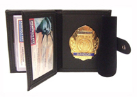HIDDEN BADGE WALLET W/MONEY POCKET, CC SLOT, ID