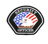 SECURITY – EAGLE HEAD ON FLAG – SILVER/BLACK – SE…