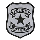 BASIC SHIELD – BLACK ON SILVER – POLICE OFFICER