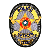 OVAL W/ BRAIDS – GOLD ON SILVER – TEXAS POLICE