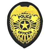 EAGLE W/ RAYS – GOLD ON BLACK – POLICE OFFICER