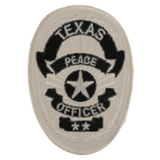 OVAL – BLACK ON SILVER – TEXAS PEACE OFFICER