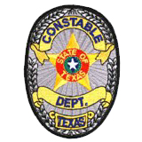 OVAL W/ BRAIDS -GOLD/NAVY ON SILVER-TX CONSTABLE