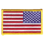 2X4 US FLAG MILITARY GOLD TRIM