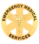 EMERGENCY MEDICAL SERVICES CIRCLE CADUCEUS – GOLD